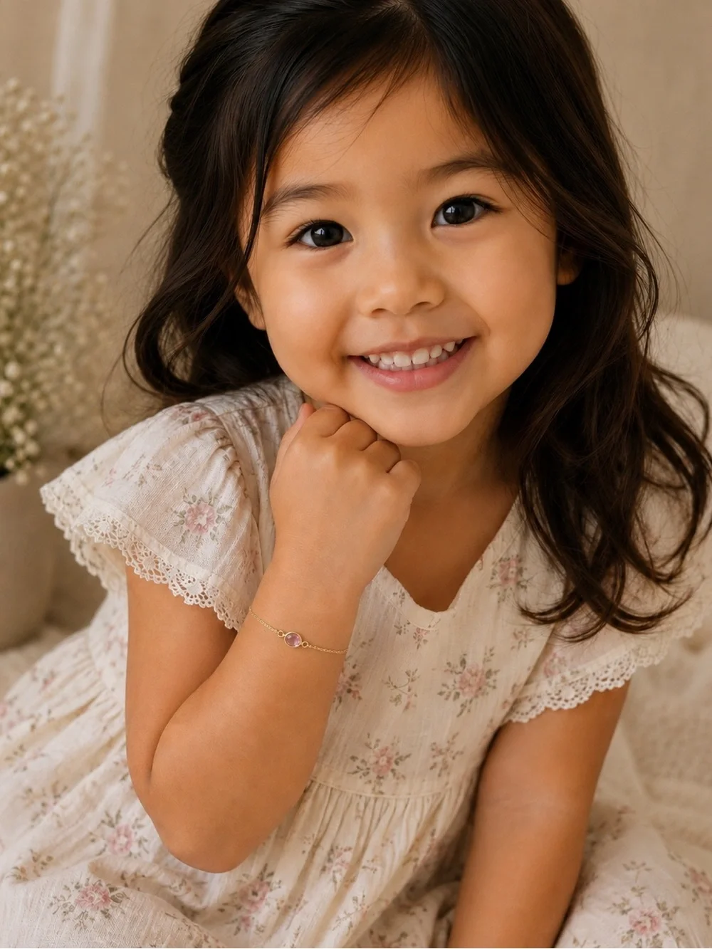 Gold Filled Pink Tourmaline Baby & Child Bracelet – Handmade